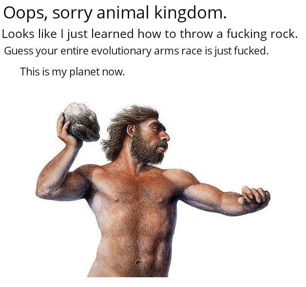 Historically accurate depiction of early humans.